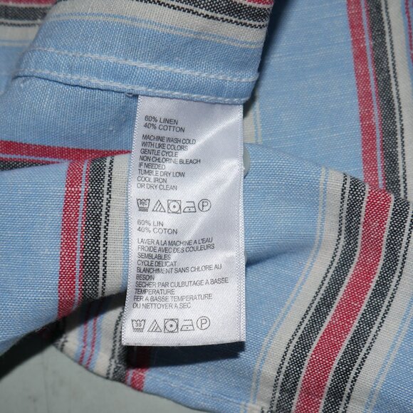 Tommy Bahama Linen Blend L/S Button Up Shirt Men's Size 2XL Blue Stripe EUC - Picture 6 of 7